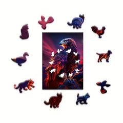 Eagle Wooden Animal Puzzle Toy Unique Jigsaw Puzzle Game For Adults and Kids