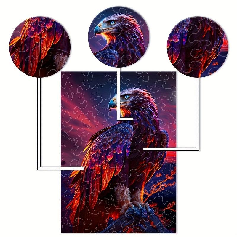 Eagle Wooden Animal Puzzle Toy Unique Jigsaw Puzzle Game For Adults and Kids