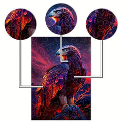 Eagle Wooden Animal Puzzle Toy Unique Jigsaw Puzzle Game For Adults and Kids