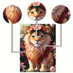 Colorful Lion Wooden Puzzle High Difficulty Toy for Adults