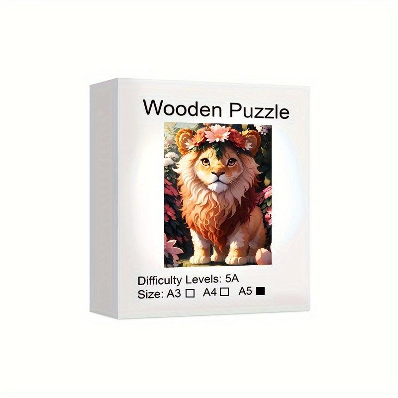 Colorful Lion Wooden Puzzle High Difficulty Toy for Adults