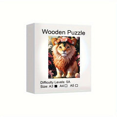 Colorful Lion Wooden Puzzle High Difficulty Toy for Adults