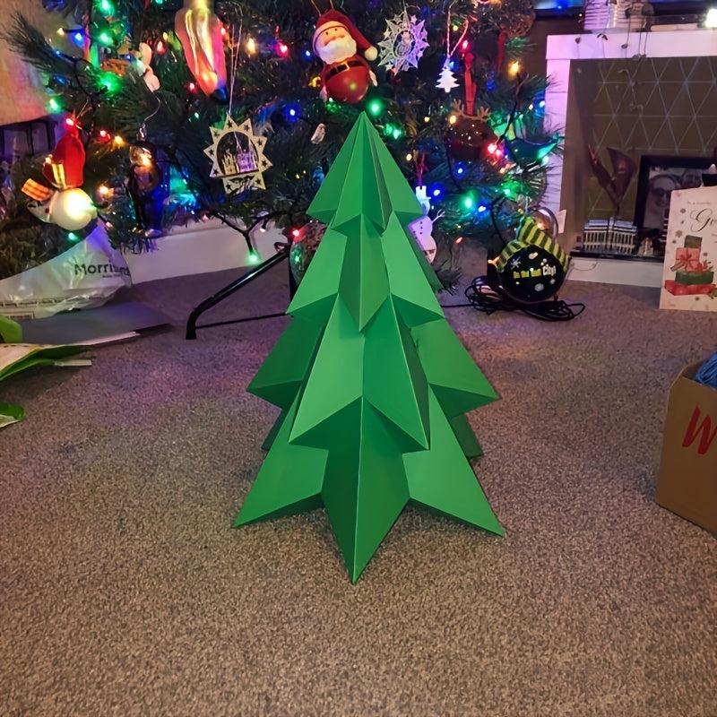 Tall Christmas Tree Paper Model DIY Home Floor Ornaments Decorations for Friends