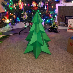 Tall Christmas Tree Paper Model DIY Home Floor Ornaments Decorations for Friends