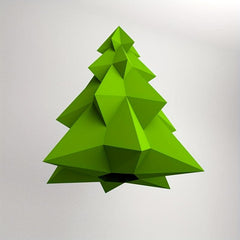 Tall Christmas Tree Paper Model DIY Home Floor Ornaments Decorations for Friends