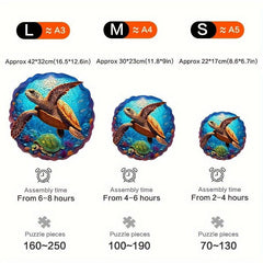 Sea Turtle Wooden Jigsaw Puzzle Animal Shape High Difficulty Toy