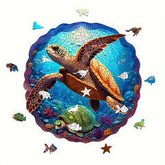 Sea Turtle Wooden Jigsaw Puzzle Animal Shape High Difficulty Toy