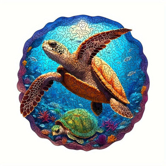 Sea Turtle Wooden Jigsaw Puzzle Animal Shape High Difficulty Toy