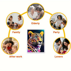 Leopard Wooden Jigsaw Puzzle Irregular Shape Focus Ability Gift