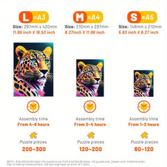 Leopard Wooden Jigsaw Puzzle Irregular Shape Focus Ability Gift