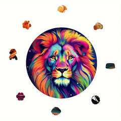 Colorful Lion Wooden Puzzle Toy - Fun Family Game Gift