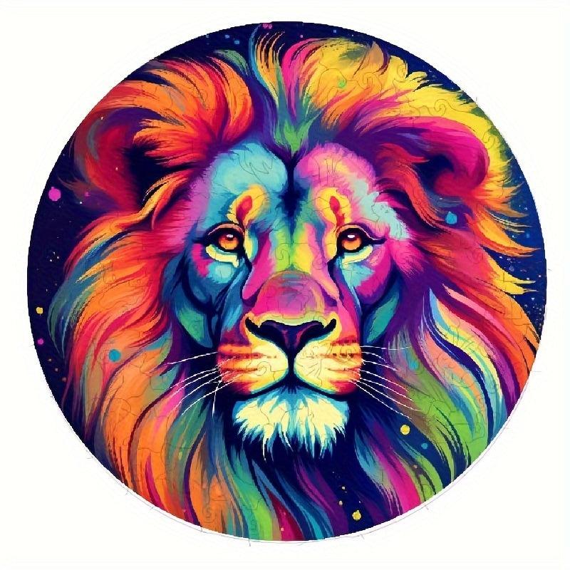 Colorful Lion Wooden Puzzle Toy - Fun Family Game Gift