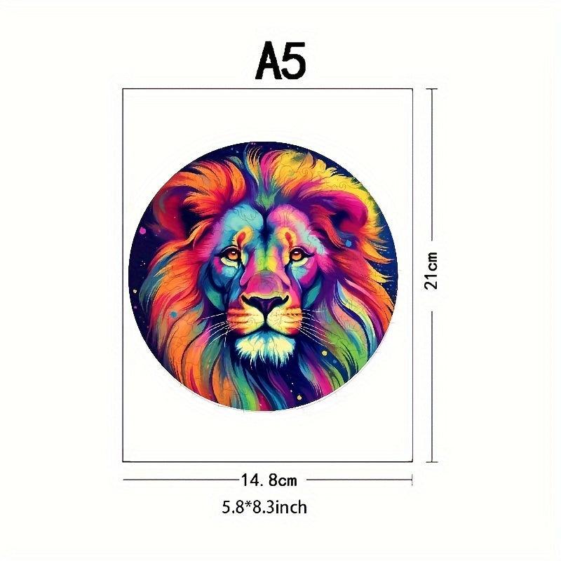 Colorful Lion Wooden Puzzle Toy - Fun Family Game Gift
