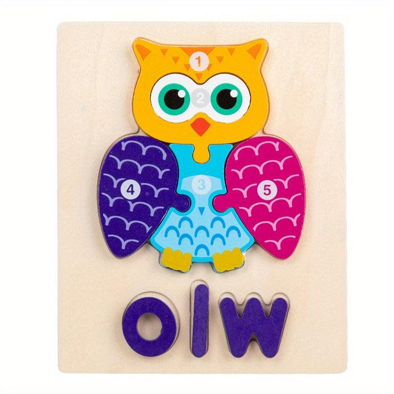 3D Vowel Letter Puzzles for Kids - Educational Word Card Buckle Toy