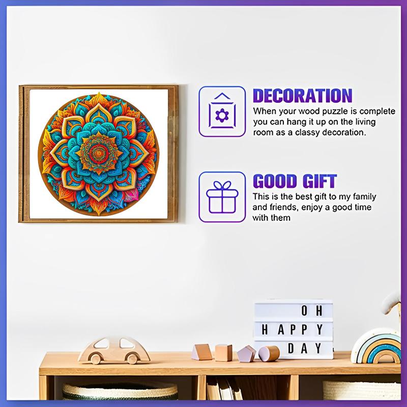 Wooden Flower Jigsaw Puzzle Variety Shapes Gift Kids Adults