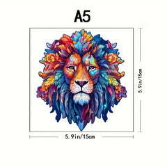 Colorful Lion Head Puzzle Magic Toy Wooden Brain Teaser Gift