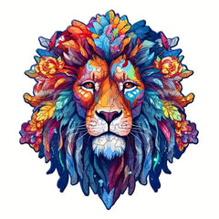 Colorful Lion Head Puzzle Magic Toy Wooden Brain Teaser Gift