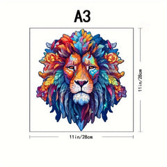 Colorful Lion Head Puzzle Magic Toy Wooden Brain Teaser Gift