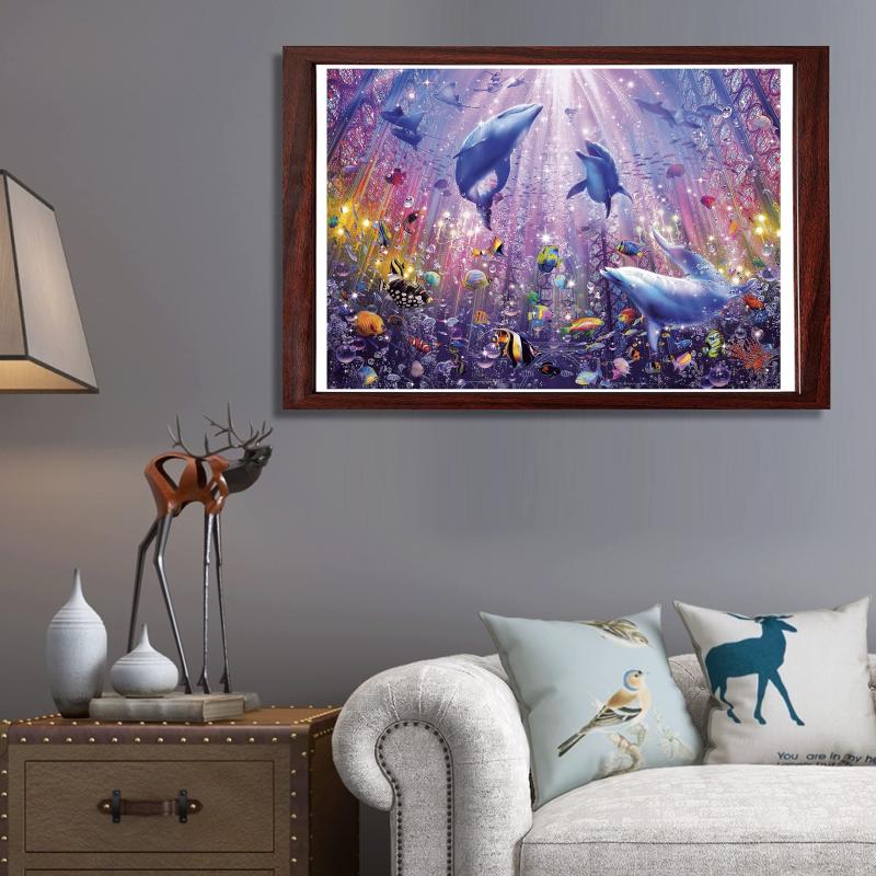 Dolphin Wooden Jigsaw Puzzle Unique Animal Shaped Magic Puzzles