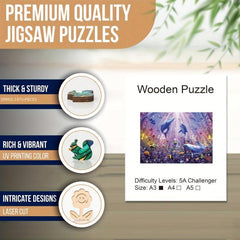 Dolphin Wooden Jigsaw Puzzle Unique Animal Shaped Magic Puzzles