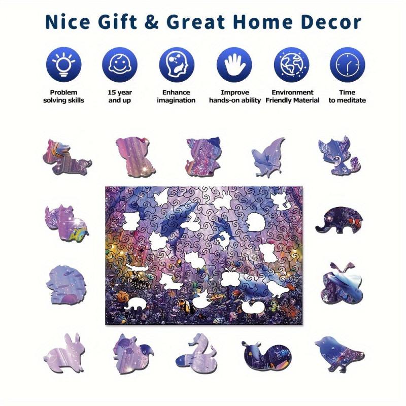 Dolphin Wooden Jigsaw Puzzle Unique Animal Shaped Magic Puzzles