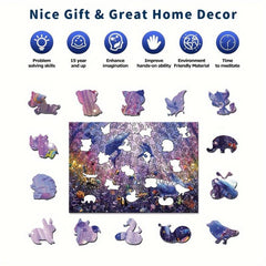 Dolphin Wooden Jigsaw Puzzle Unique Animal Shaped Magic Puzzles