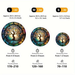 Colorful Tree Wooden Jigsaw Puzzles For Adults Animal Shaped Pieces
