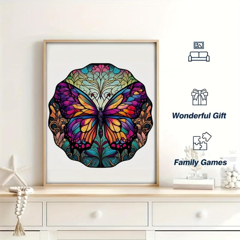 Colorful Butterfly Puzzle Irregular Animal Wooden Brain Teaser Gift