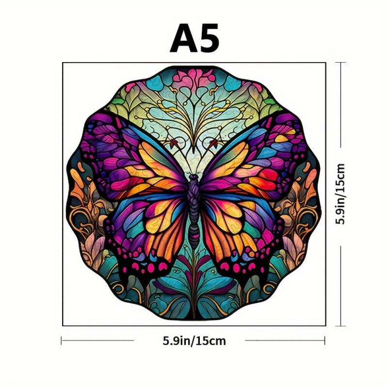 Colorful Butterfly Puzzle Irregular Animal Wooden Brain Teaser Gift