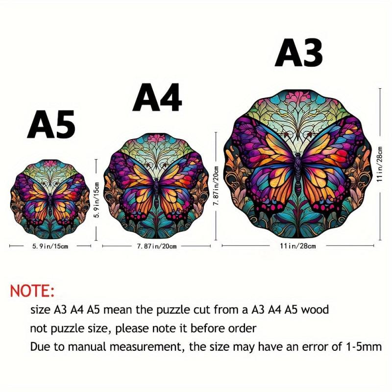 Colorful Butterfly Puzzle Irregular Animal Wooden Brain Teaser Gift