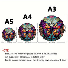 Colorful Butterfly Puzzle Irregular Animal Wooden Brain Teaser Gift