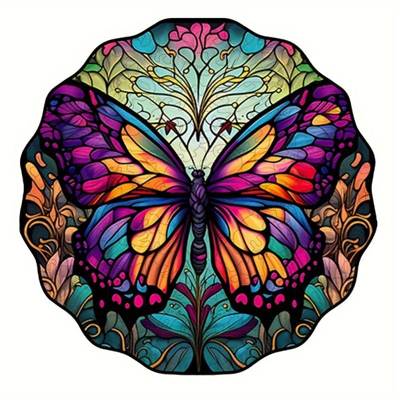 Colorful Butterfly Puzzle Irregular Animal Wooden Brain Teaser Gift