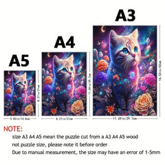 Colorful Kitten Puzzle Toy Irregular Animal Shape Wooden Puzzle