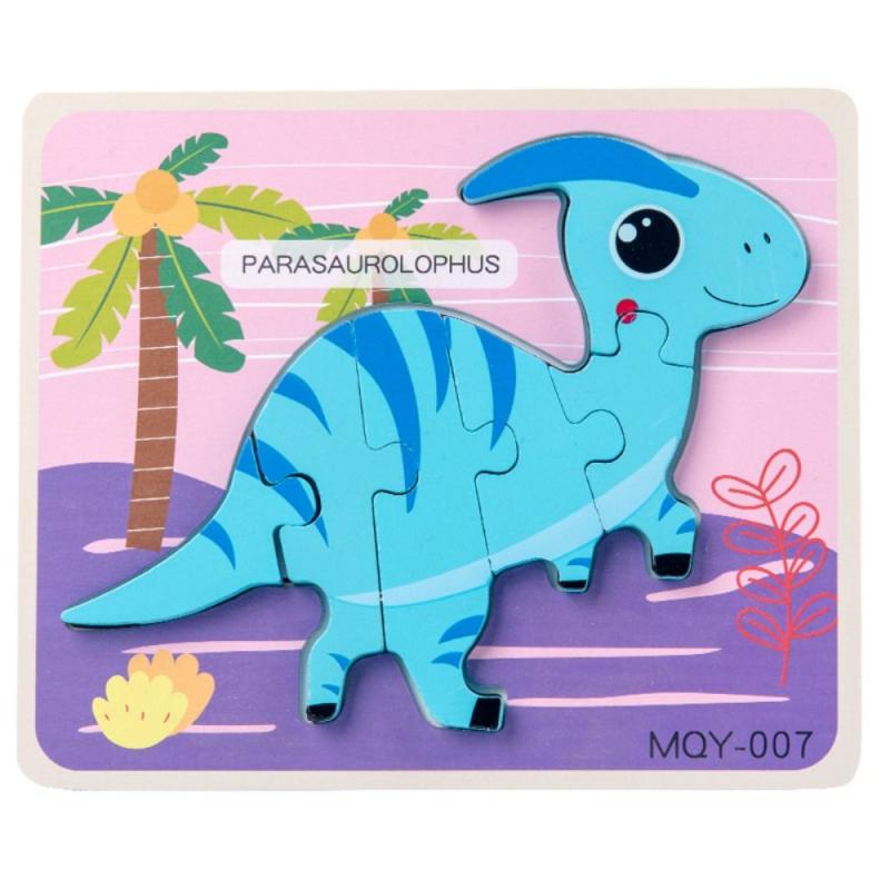 Dinosaur 3D Wooden Puzzle Jigsaw For Kids Boy Girl Montessori Early Learning