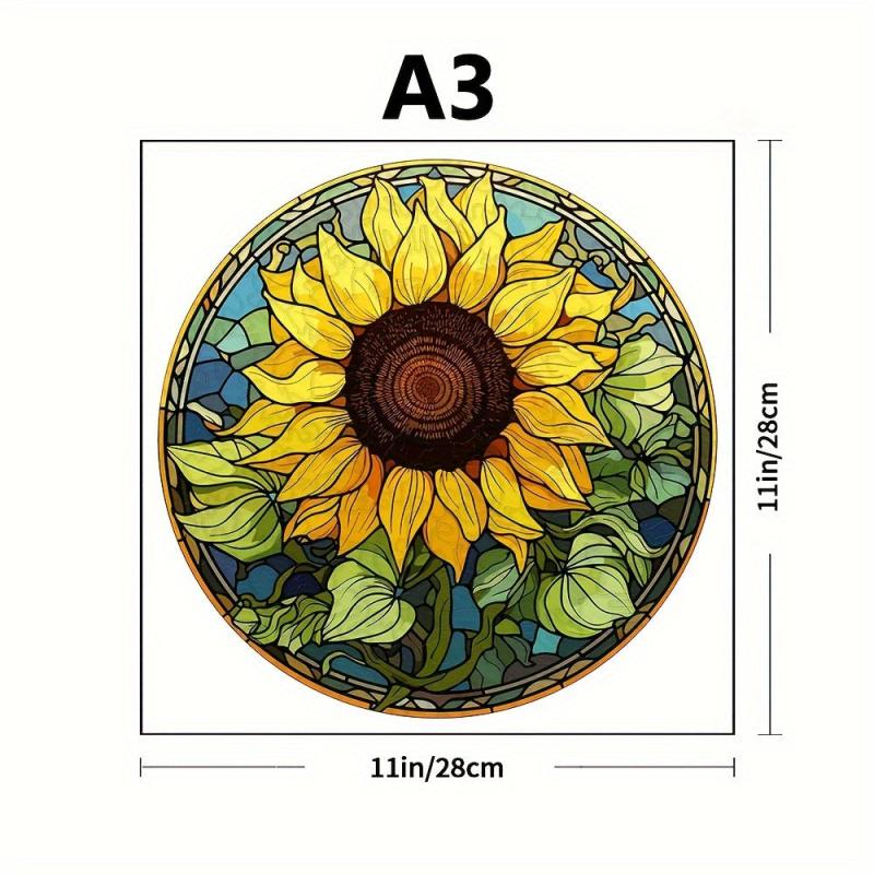 Window Grilles Sunflowers Wooden Puzzles for Senior Players