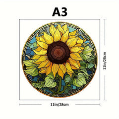 Window Grilles Sunflowers Wooden Puzzles for Senior Players