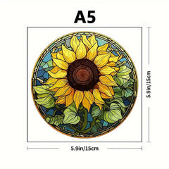 Window Grilles Sunflowers Wooden Puzzles for Senior Players