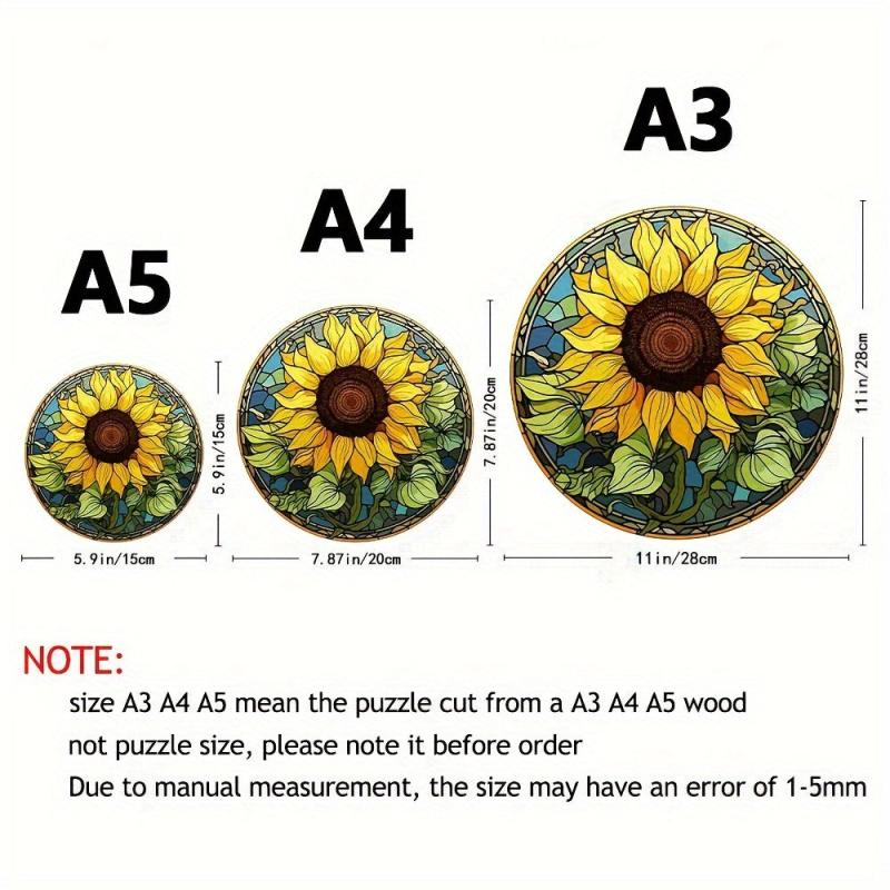 Window Grilles Sunflowers Wooden Puzzles for Senior Players
