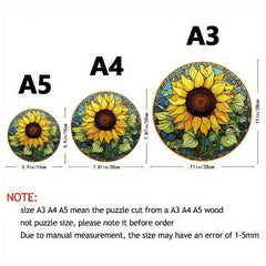 Window Grilles Sunflowers Wooden Puzzles for Senior Players