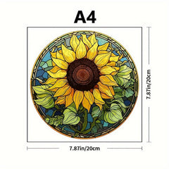 Window Grilles Sunflowers Wooden Puzzles for Senior Players