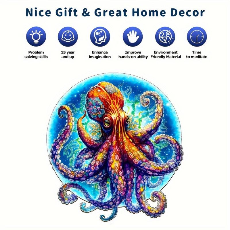 Giant Octopus Wooden Puzzle Jigsaw Toy Christmas Birthday Gift