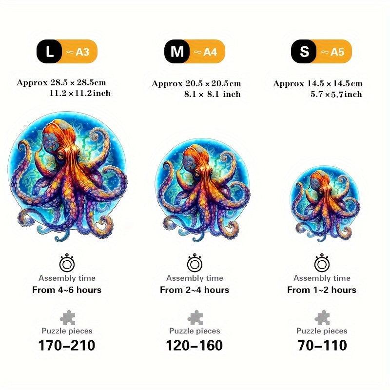 Giant Octopus Wooden Puzzle Jigsaw Toy Christmas Birthday Gift