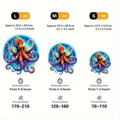 Giant Octopus Wooden Puzzle Jigsaw Toy Christmas Birthday Gift