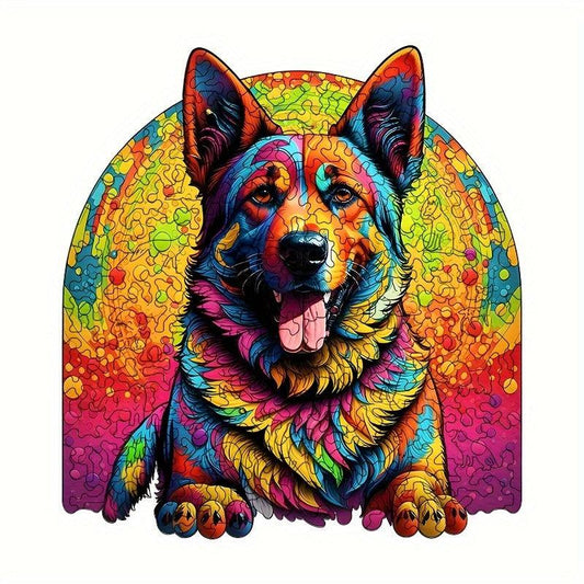 Rainbow Dog Wooden Puzzle High Difficulty Toy