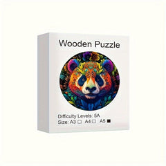 Panda Wooden Puzzles Toys For Advanced Players Animal Shaped Pieces