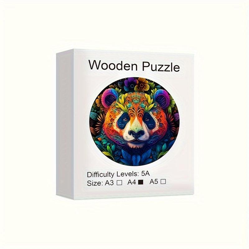 Panda Wooden Puzzles Toys For Advanced Players Animal Shaped Pieces