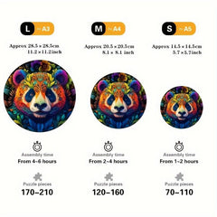 Panda Wooden Puzzles Toys For Advanced Players Animal Shaped Pieces