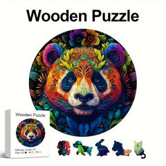 Panda Wooden Puzzles Toys For Advanced Players Animal Shaped Pieces