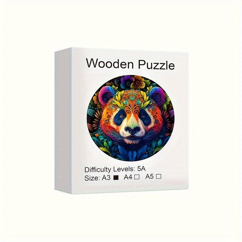 Panda Wooden Puzzles Toys For Advanced Players Animal Shaped Pieces