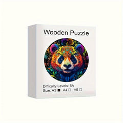 Panda Wooden Puzzles Toys For Advanced Players Animal Shaped Pieces
